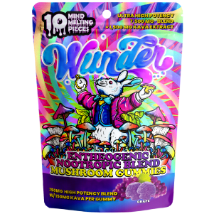 ULTRA HIGH POTENCY 7,500 MG BLEND + 1,500 MG KAVA EXTRACT – WUNDER ENTHEOGENIC NOOTROPIC BLEND MUSHROOM GUMMIES